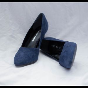 Franco Sarto Blue Suede Heels